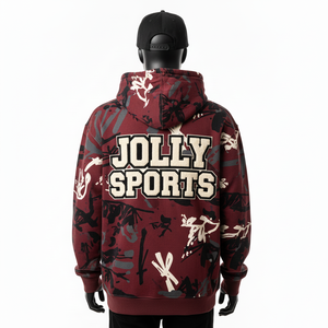 Sudadera con Capucha Premium de Felpa de 330 GSM, Cierre Completo, Camuflaje Urbano, Marrón y Negro, con Logotipo Bordado Personalizado - Product Image 2