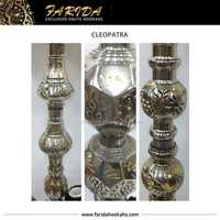 Chicha électronique de luxe traditionnelle égyptienne Farida Cleopatra, mini, à deux niveaux, en laiton massif laqué, gravée à la main