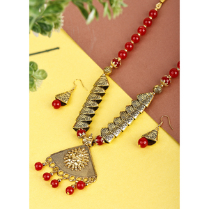 Triangle Ganesh en pierre de corail oxydé rouge pour les occasions de mariage - Product Image 1