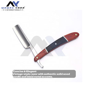 Navajas de Afeitar Rectas para Hombre, con Mango de Madera, Hechas a Mano, de Acero Afilado, Estilo Clásico, para Barbería - Product Image 2