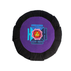 Most Selling Embroidered Zafu Meditation Pleated Cushion Unique Design Perfect for Yoga and Meditation - Product Image 1
