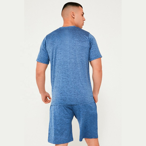Camiseta transpirable de talla grande para hombre de la mejor oferta con conjuntos cortos de peso pesado Logotipo personalizado Impreso Patrón sólido para el verano MOQ bajo - Product Image 5