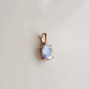 High Quality Natural Oval Cut <b>Opal</b> 14k Solid Rose Gold Luxury Minimal Charms June Birthstone Handmade Gift Her 1.3 Cts - Product Image 3