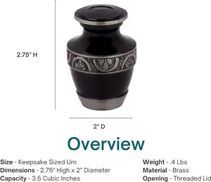 Exportación de la gama más alta de venta a granel de material de aluminio 100% cremación de recuerdo para adultos/urnas funerarias - Product Image 1