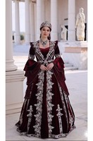 Robe de mariée de créateur AL HIJRAH ABAYAS, robe de soirée longue en satin d'Inde, imprimé floral numérique, taille haute naturelle