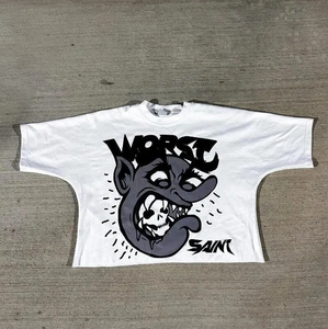 Camiseta de Gran Tamaño para Hombre, Jersey Holgado e Informal, Estilo Hip Hop, 100% Algodón - Product Image 3