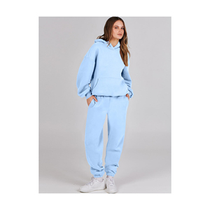 Alta calidad 100% algodón Tech Fleece mujer chándal liso de gran tamaño de dos piezas de alta calidad para mujer chándal para la venta - Product Image 2
