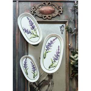 Juego de 2 Platos y platos ovalados de lavanda provenzal de 29 cm - Product Image 3