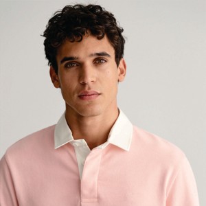 เสื้อโปโลผ้าฝ้าย100% แขนสั้นคอวีแบบลำลองมีความชื้นลวดลายทึบนุ่มใส่สบาย - Product Image 3