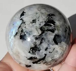 Wholesale Premium Polished Fairy Agate Gemstone Flashy White Moonstone Small <b>Sphere</b> Ball for Healing Feng Shui Love - Product Image 6