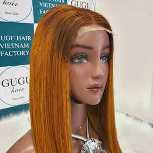 Perruque Lace Front sans colle de 18 pouces de long, avec closure 5x5 double drawn, 100% cheveux humains vierges vietnamiens, dentelle transparente - Product Image 4