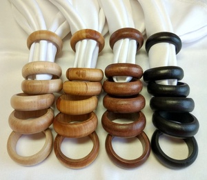 ทำด้วยมือแหวนผ้าเช็ดปากไม้ชุด6ชิ้นในอัตราที่เหมาะสม - Product Image 1