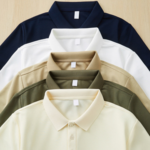 New Solid Color Lapel Collar Polo <b>Shirts</b> for <b>Men</b> & Women <b>Summer</b> Business Casual Style polo <b>shirts</b> - Product Image 2