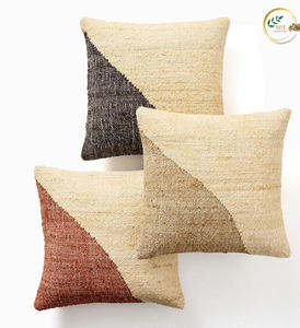 Stylish Solid Striped 100% Jute Woven Eco-Friendly Luxury <b>Throw</b> <b>Pillow</b> Cover with Customizable Design for Home Decor - Product Image 2
