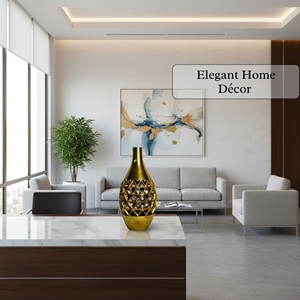 Assured Quality Handcrafted Aluminum Finish Handmade Lightweight Rust Resistant Flower <b>Vase</b> for Modern Classic Interiors - Product Image 2