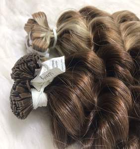 ขายส่งต่อผมมนุษย์บริสุทธิ์ปลายแบนต่อผมเคราติน | ต่อผมหยิกลึกปลายแบนเคราติน - Product Image 4