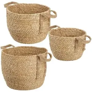 Organic Hand Made Jute <b>Basket</b> Premium Quality Sea Grass <b>Basket</b> Handmade Elegant for Home Kitchen Storage Holding Usage Low Moq - Product Image 2