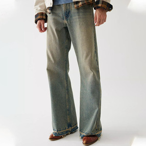 Custom <b>Flared</b> <b>Jeans</b> <b>Men</b> Women Classic Streetwear Raw Hem Vintage <b>Jeans</b> Pants Straight Leg Baggy <b>Jeans</b> <b>Men</b> 2025 - Product Image 5