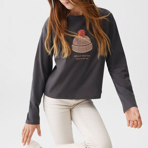 Venta al por mayor último diseño mujeres en blanco 100% algodón estirable mujeres camisetas/Casual Color sólido último estilo mujeres camisetas - Product Image 1