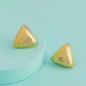 Trendy Gold-Plated Stud Featuring Number Shape Pattern Made Zinc Alloy Stainless Steel Brass Plastic Pearls Diamonds Party Gift - Product Image 1