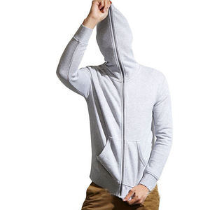 Vente en gros Sweat à capuche 100% coton unisexe de haute qualité surdimensionné personnalisé fermeture éclair complète 450gsm respirant brodé - Product Image 6