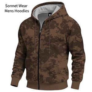 Sudadera con Capucha y Cremallera de Camuflaje con Bolsillos y Mangas Largas para Hombre, Ropa Casual de Moda para Invierno - Product Image 2