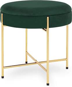 Housse de siège en velours intégral, pouf en métal, tabouret décoratif pour la maison, l'hôtel, les villas, pouf rond - Product Image 6