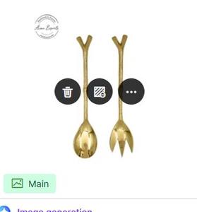 ชุดช้อนและส้อมด้ามใบไม้ทองเหลืองแบบพรีเมี่ยมเคลือบสีทองหรูหราเหมาะสำหรับการตกแต่งอาหารของขวัญและการใช้บริการ - Product Image 3