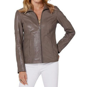 Chaquetas de Cuero de Piel de Oveja Originales de Moda para Mujer, Talla Personalizada, Transpirables, con Cremallera, de Invierno, OEM Original, de Alta Calidad, con Logotipo - Product Image 1