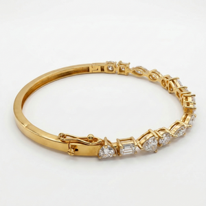 Pulsera de Plata de Ley con Moissanita Incolora de 3.30ct, Corte Excelente/Brillante, Engaste de Garras, Bañada en Rodio, Diseño de Una Hilera y Múltiples Formas - Product Image 3