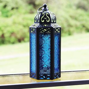 New Decorative Iron <b>Moroccan</b> <b>Lantern</b> With Colorful Glass for Patio Home and Weddings Decoration Candle <b>Lantern</b> - Product Image 3