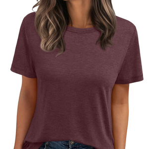 Camiseta de Lona 100% Algodón para Mujer, Corte Regular, Estampado Personalizado, Secado Rápido, Transpirable, Ecológica, para Todas las Temporadas - Product Image 3