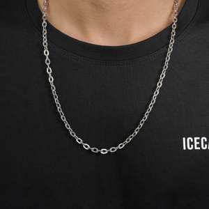 Cadena de Plata de 5mm con Baño de Oro Clásico, Hecha de Aleación de Zinc, para Regalo de Boda, Compromiso o Aniversario - Product Image 4