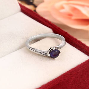 925 Sterling Silver Solitaire Kyanite and Cz Diamond <b>Women</b> <b>Statement</b> Minimal Gemstone <b>Ring</b> <b>for</b> Engagement and Wedding - Product Image 3