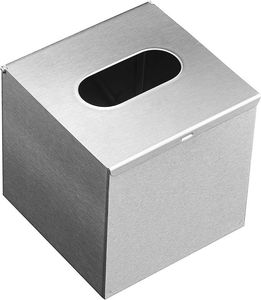 ZenAura PrestigeMetal Boîte à mouchoirs en métal noir Organisateur moderne pour la maison et porte-papier de soie adhésif - Product Image 2