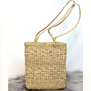 Sacs à main en herbe de mer faits à la main, écologiques, pour femmes, mode quotidienne, Vietnam, tissés à la main, plumes, chaînes, perles, broderie, deux - Product Image 5