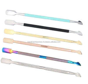 Empujador de Cutículas de Doble Cara de Acero Inoxidable de Alta Calidad, Cuchara para Decoración de Uñas, Colores Personalizados - Product Image 1