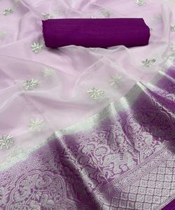 Kanchipuram Silk Banarasi Cotton Silk Saree Party Wear Indian Wedding Latest Designer Ladies Wear Free Size - Product Image 2