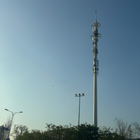 Poteau monopode en acier galvanisé résistant aux vents forts pour la communication mobile