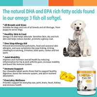 OEM ODM Huile de poisson oméga-3 pour animaux de compagnie en gélules souples, favorise la santé de la peau et du pelage des chiens et des chats