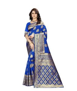Women Wear Banarasi Silk <b>Saree</b> with Weaving Work and Blouse Pieces Wedding Heavy Silk <b>Saree</b> Bridal Wear Kanjipuram Silk <b>Saree</b> - Product Image 1