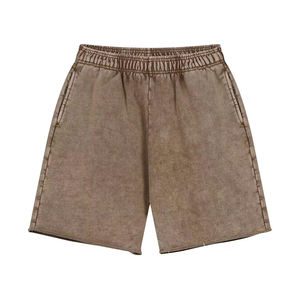กางเกงขาสั้นผ้าฝ้ายผู้ชายแบบมีกรดกางเกงขาสั้นทรงหลวมซีดจางใส่ในฤดูร้อนกางเกงฮิปฮอปเฟรนช์เทอร์รี่ - Product Image 6