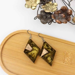 Pendientes de Resina Bordados a Mano, Joyería de Moda de Acero Inoxidable para Mujeres y Niñas, Estilo Clásico para Bodas, Alta Calidad - Product Image 6