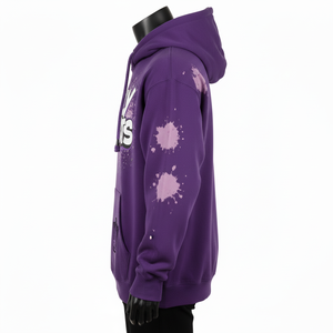 Sudadera con Capucha para Hombre, Tejido Grueso de 380 GSM, Mezcla de Algodón Suave, Felpa, Lavado Ácido Morado, Logotipo Personalizado, Sudadera Básica - Product Image 3