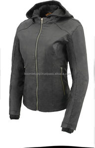 เสื้อมีฮู้ดด้านหน้ามีซิปสีดำสำหรับผู้หญิงมีฮู้ดแบบถอดแขนเต็ม2024เสื้อฮู้ดแบบใหม่สำหรับนักขี่จักรยานผู้หญิงหนังมีฮู้ดโดย boomletcorp. - Product Image 5