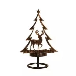Bougeoir à bougie chauffe-plat en forme d'arbre en argent fait à la main pour la maison et les hôtels Décoration de lumières de Noël pour la chambre - Product Image 4