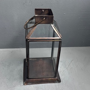 Farol de Vela Hecho a Mano con Cristal y Latón con Acabado Marrón para Decoración del Hogar - Product Image 3