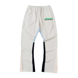 Pantalon de survêtement évasé en coton personnalisé de haute qualité pour hommes ceinture élastique décontracté taille moyenne avec décoration en dentelle - Product Image 1