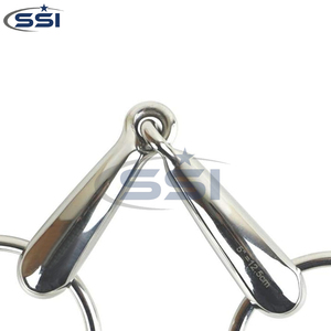 Bocado de equitación ligero de acero inoxidable con anillo suelto hueco y articulación simple - Product Image 6