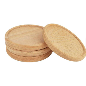 Décoration pour la maison et le bureau, sous-verre en bois personnalisé avec logo, sous-verre rond rustique en bois d'acacia en provenance d'Inde - Product Image 6